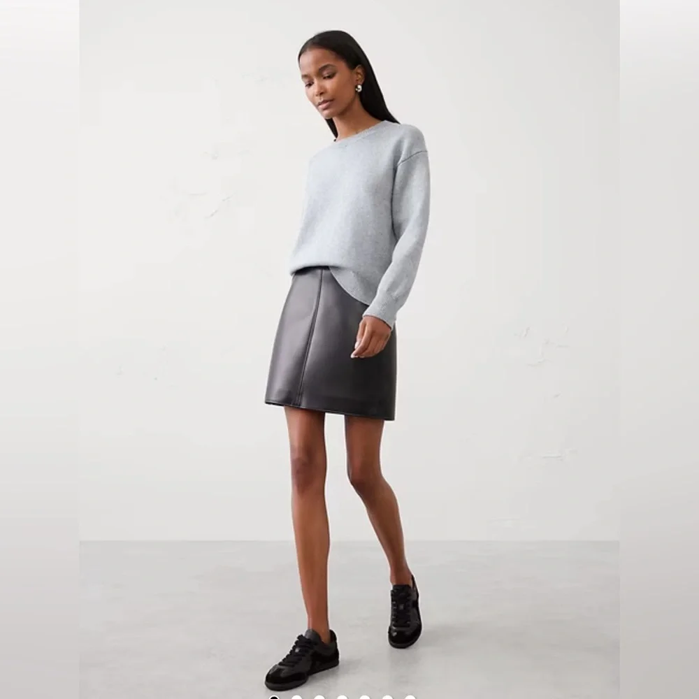 Banana Republic Coveted Sweater Crewneck Light Blue Grey Silver Lurex XL winter - Picture 9 of 9
